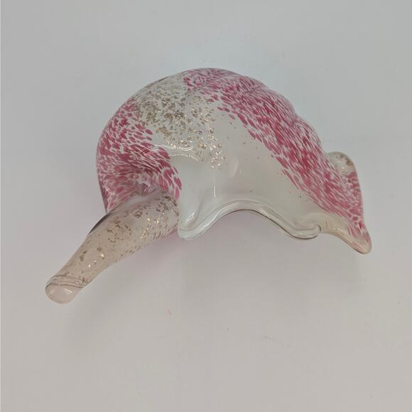Hand Blown Glass Sea Shell Iris Bohemia Art Glass Czech Republic Pink Gold Coast - Picture 11 of 12